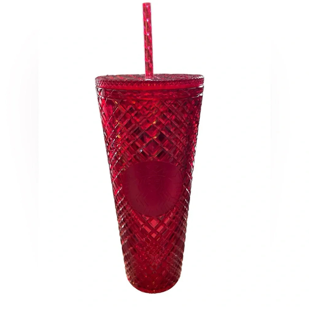 Starbucks Red Jeweled Holiday Tumbler Cold Cup Venti 24oz Christmas Winter 2021
